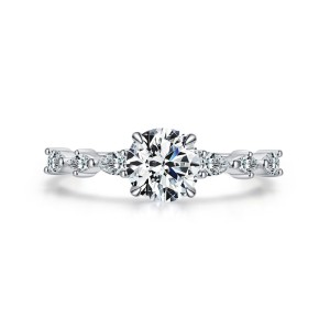 Sterling Silver Zirconia Halo Solitaire Band Rings 70200051 Sterling Silver Zirconia Halo Solitaire Band Rings 70200051