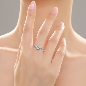 Sterling Silver Zirconia Halo Solitaire Band Rings 70200051 Sterling Silver Zirconia Halo Solitaire Band Rings 70200051