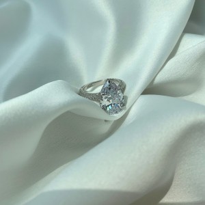 925 Sterling Silver Teardrop Solitaire Rings 70200067