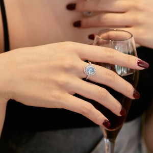 Vintage Oval Aquamarine Zirconia Ring 70200080