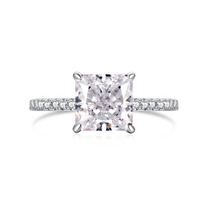 8A Princess Cut Square Decor Zirconia Solitaire Ring 70200088