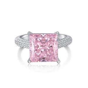 Princess Inspired Pink Zirconia Solitaire Ring 70200096