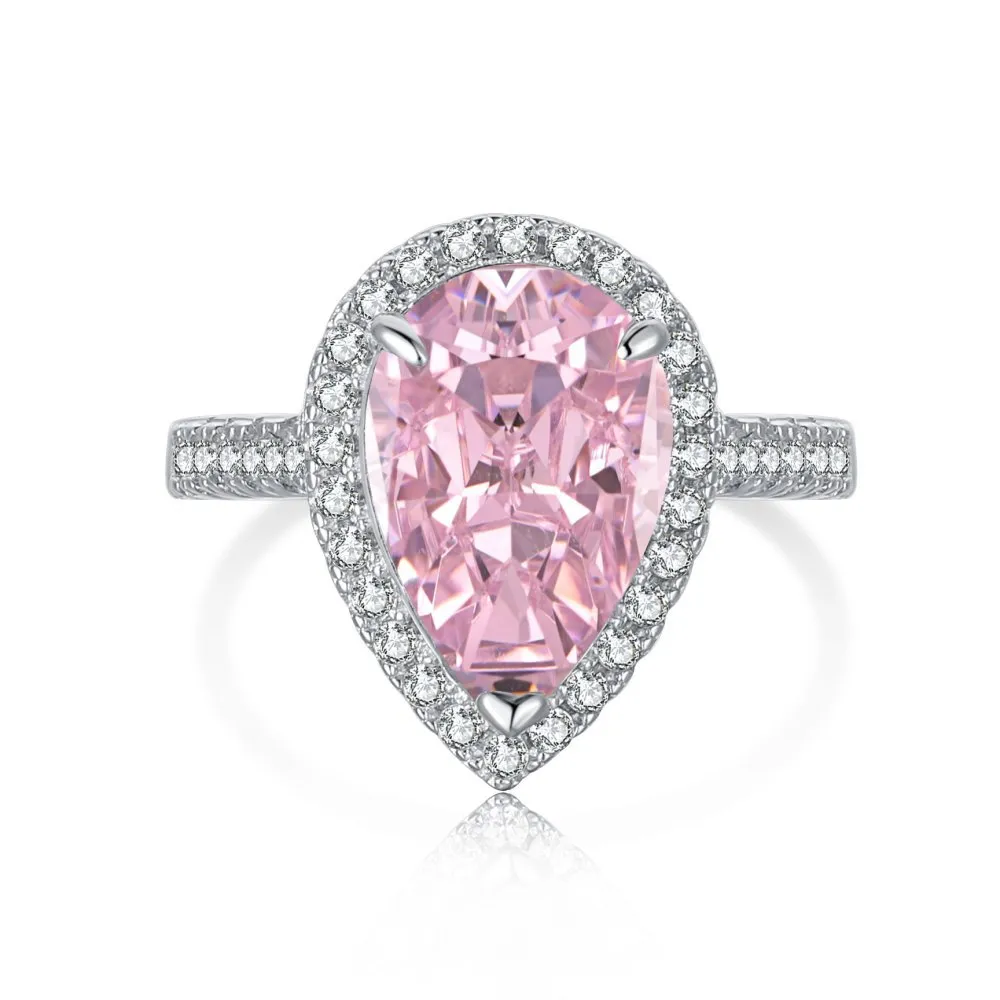 Luxury Simulated Pink Sapphire Zirconia Solitaire Ring 70200100 Luxury Simulated Pink Sapphire Zirconia Solitaire Ring 70200100