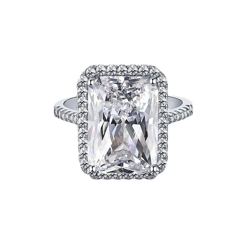 8A Curshed Ice Radiant Cut Zirconia Solitaire Ring 70200107 8A Curshed Ice Radiant Cut Zirconia Solitaire Ring 70200107