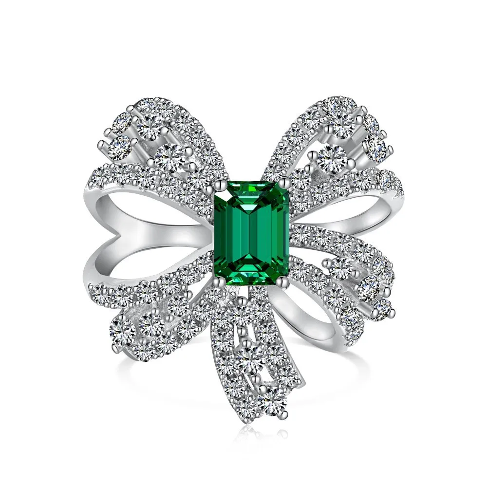 Luxury Emerald Cubic Zirconia Bow Ring 70200148 Luxury Emerald Cubic Zirconia Bow Ring 70200148