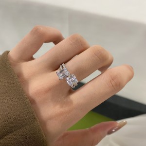 Minimalist Square Cubic Zirconia Party Ring 70200166 Minimalist Square Cubic Zirconia Party Ring 70200166