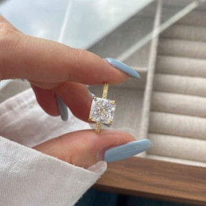 8A Square Cubic Zirconia Solitaire Wedding Party Ring 70200179