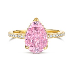 8A Waterdrop Pink Cubic Zirconia Wedding Party Ring 70200183 8A Waterdrop Pink Cubic Zirconia Wedding Party Ring 70200183