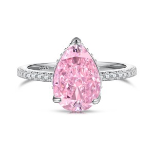 8A Waterdrop Pink Cubic Zirconia Wedding Party Ring 70200183 8A Waterdrop Pink Cubic Zirconia Wedding Party Ring 70200183