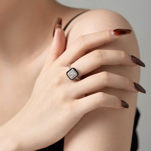 925 Sterling Silver Hiphop Zirconia Solitaire Ring 70200203 925 Sterling Silver Hiphop Zirconia Solitaire Ring 70200203