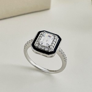 925 Sterling Silver Hiphop Zirconia Solitaire Ring 70200203 925 Sterling Silver Hiphop Zirconia Solitaire Ring 70200203