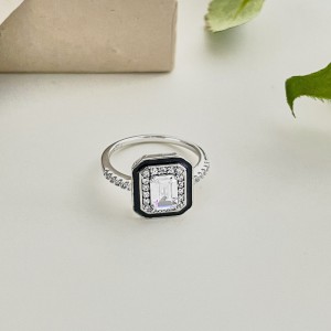 925 Sterling Silver Hiphop Zirconia Solitaire Ring 70200203 925 Sterling Silver Hiphop Zirconia Solitaire Ring 70200203