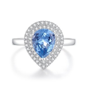 Water Drop Zirconia Solitaire Ring 70200238