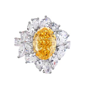 8A Cubic Zirconia Oval Cluster Solitaire Ring 70200239 8A Cubic Zirconia Oval Cluster Solitaire Ring 70200239