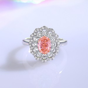 8A Cubic Zirconia Oval Cluster Solitaire Ring 70200253