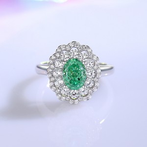 8A Cubic Zirconia Oval Cluster Solitaire Ring 70200253