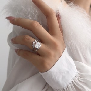 Ice Sugar High Carbon Diamond Stack Ring 70200256