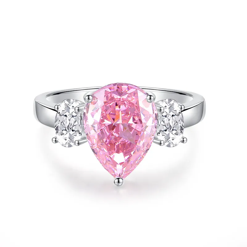 Pink Water Drop Zirconia Solitaire Ring 70200266 Pink Water Drop Zirconia Solitaire Ring 70200266