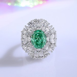 8A Cubic Zirconia Oval Cluster Solitaire Ring 70200280