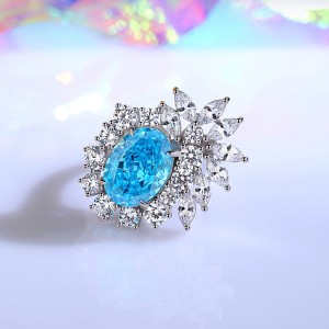 8A Cubic Zirconia Oval Cluster Solitaire Ring 70200284