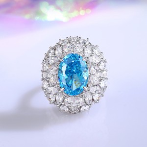 8A Cubic Zirconia Oval Cluster Solitaire Ring 70200285 8A Cubic Zirconia Oval Cluster Solitaire Ring 70200285