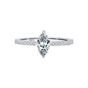 S925 Marquise  D-VVS1 Moissanite Solitaire Ring 70200289