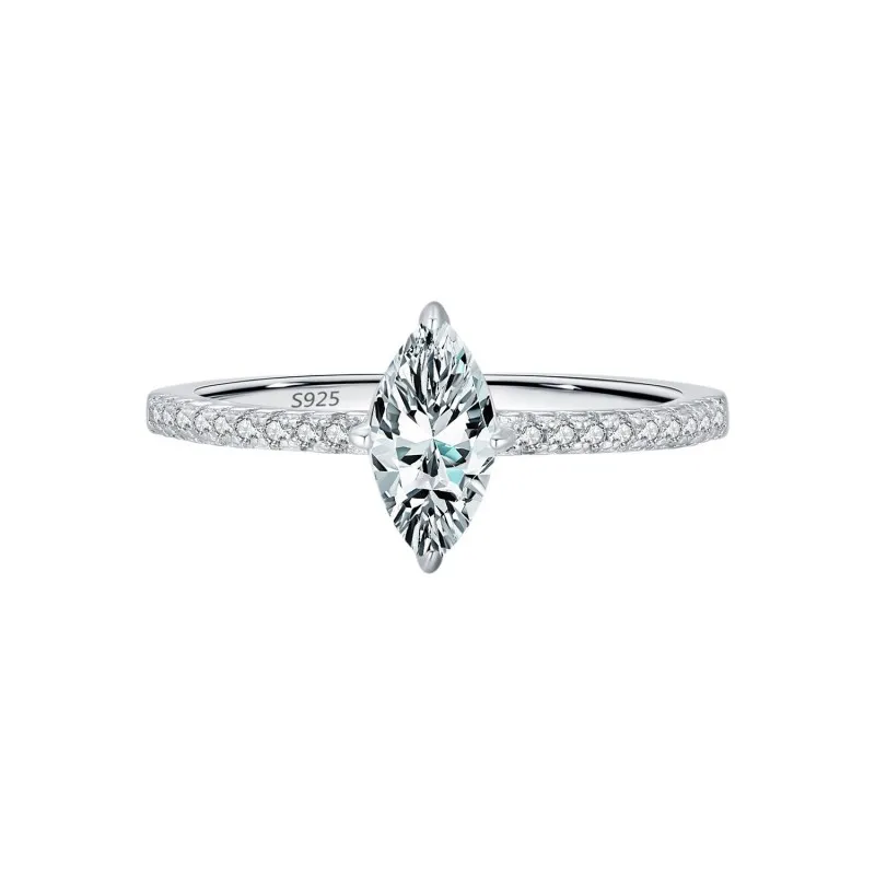 S925 Marquise  D-VVS1 Moissanite Solitaire Ring 70200289