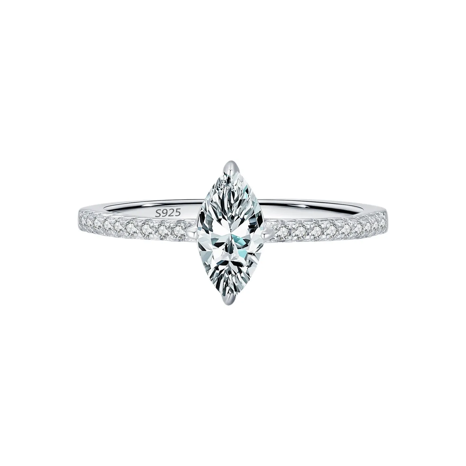 S925 Marquise  D-VVS1 Moissanite Solitaire Ring 70200289