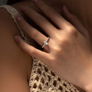 S925 Marquise  D-VVS1 Moissanite Solitaire Ring 70200289