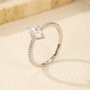 S925 Marquise  D-VVS1 Moissanite Solitaire Ring 70200289