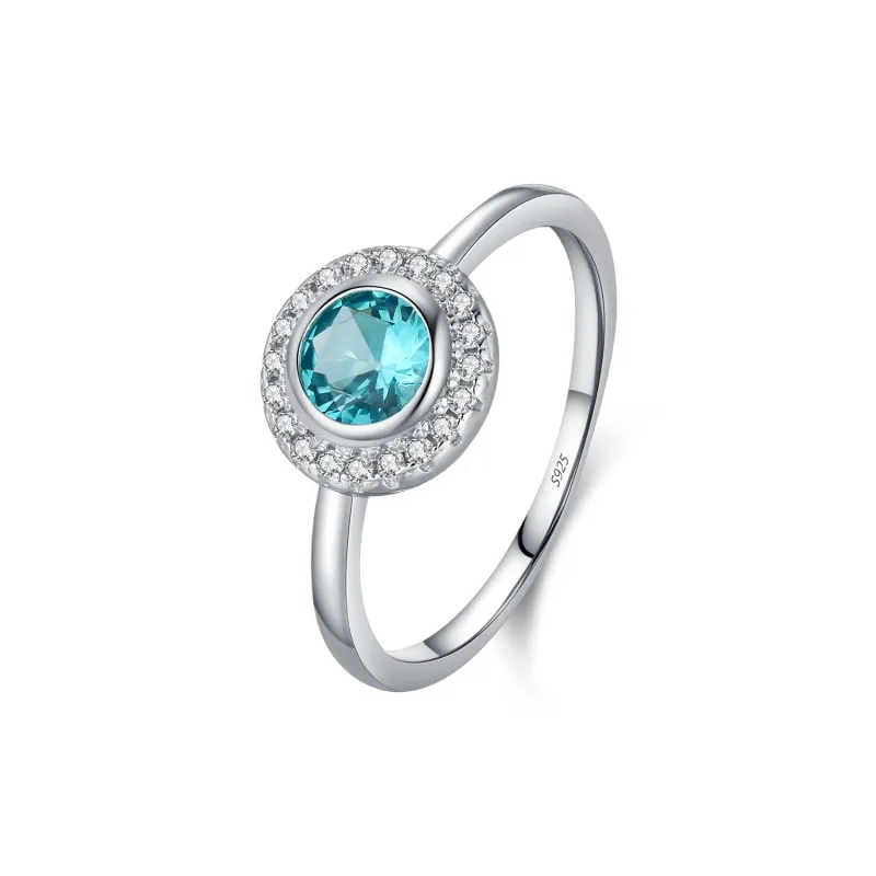 925 Sterling Silver Paraiba-Color Gemstone Ring 70200295