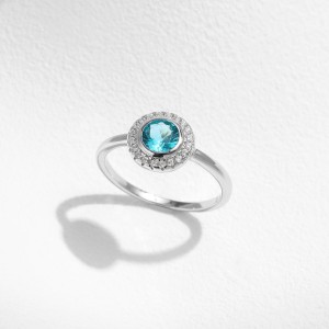 925 Sterling Silver Paraiba-Color Gemstone Ring 70200295