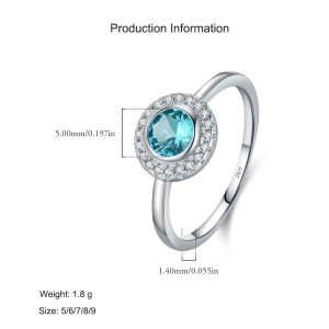 925 Sterling Silver Paraiba-Color Gemstone Ring 70200295