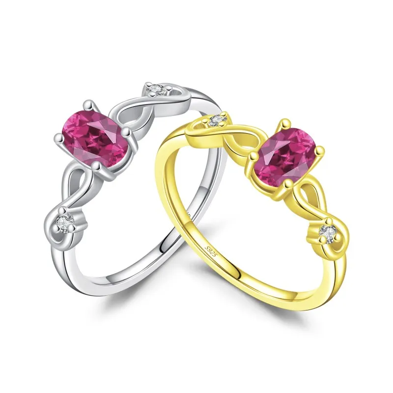 925 Sterling Silver Vintage Ruby-Red Crystal Ring 70200298