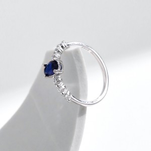 925 Sterling Silver Oval Simulated Sapphire Ring 70200303 925 Sterling Silver Oval Simulated Sapphire Ring 70200303