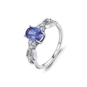 925 Sterling Silver Tanzanite Blue CZ Ring 70200307