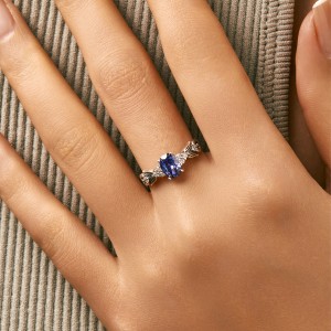 925 Sterling Silver Tanzanite Blue CZ Ring 70200307
