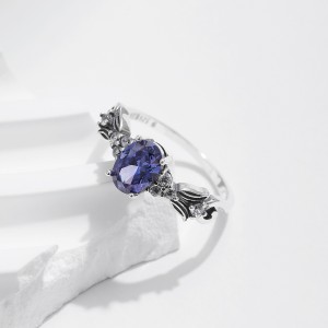 925 Sterling Silver Tanzanite Blue CZ Ring 70200307