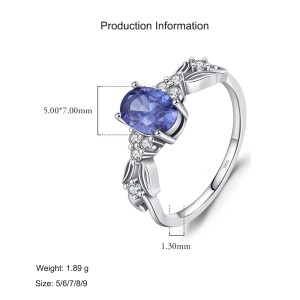 925 Sterling Silver Tanzanite Blue CZ Ring 70200307