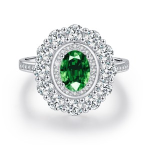 925 Sterling Silver Vintage Halo Zircon Ring 70200309 925 Sterling Silver Vintage Halo Zircon Ring 70200309