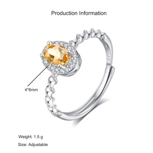 925 Sterling Silver Natural Gemstone Ring 70200318