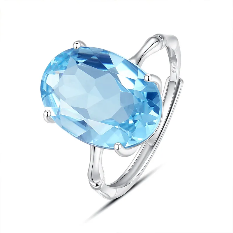 925 Sterling Silver Natural Gemstone Statement Ring 70200319