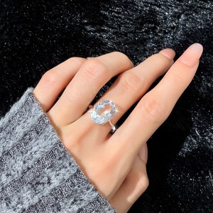 925 Sterling Silver Natural Gemstone Statement Ring 70200319