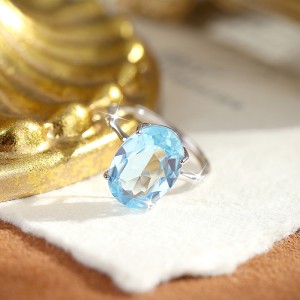 925 Sterling Silver Natural Gemstone Statement Ring 70200319