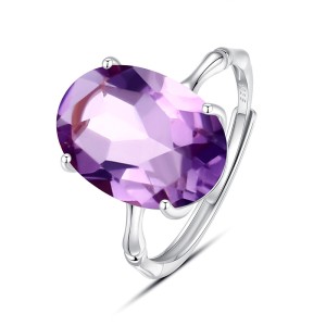 925 Sterling Silver Natural Gemstone Statement Ring 70200319