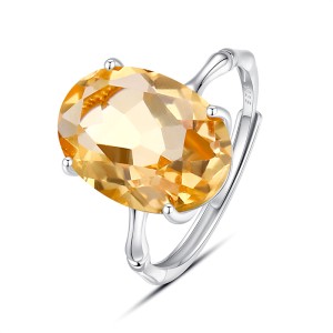 925 Sterling Silver Natural Gemstone Statement Ring 70200319