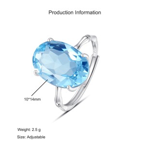 925 Sterling Silver Natural Gemstone Statement Ring 70200319