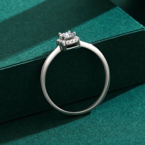 925 Sterling Silver Princess-Cut 1CT CZ Halo Ring 70200328
