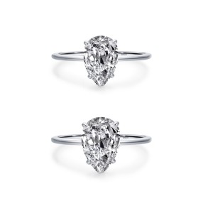 925 Sterling Silver Pear Cut 2/3CT Teardrop CZ Ring 70200333