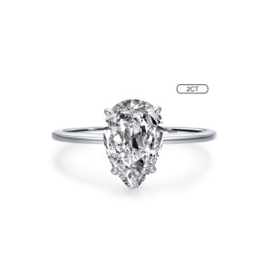925 Sterling Silver Pear Cut 2/3CT Teardrop CZ Ring 70200333